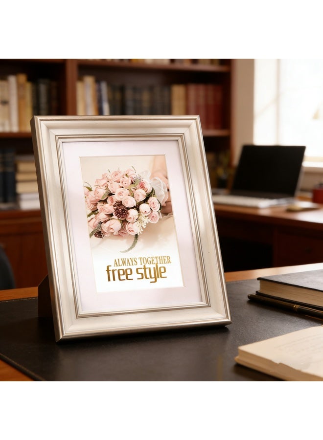 Soofam 8 inch (15.2x20.3cm) Picture Frame, Made of High Definition Glass for 6x8 inch Black Frames, Wall and Tabletop Display Thin Border Photo Frame for Home Décor（2 Pcs, Gold） - Image 2